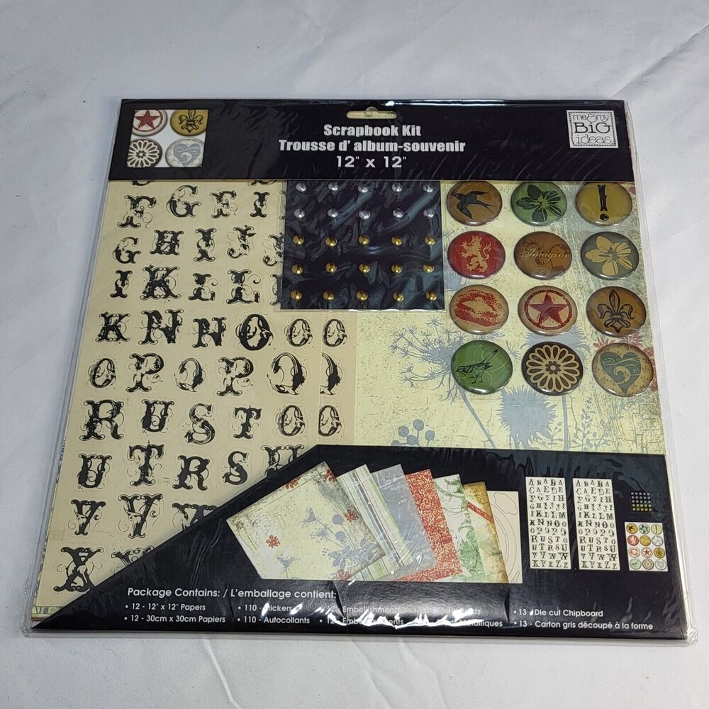 Me & My Big Ideas MAMBI Scrapbook Kit Stickers Letters Brads Cardstock SPK-01